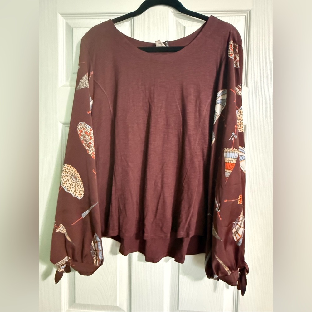 Anthropologie Akemi + Kin Tie Sleeve Top - XL